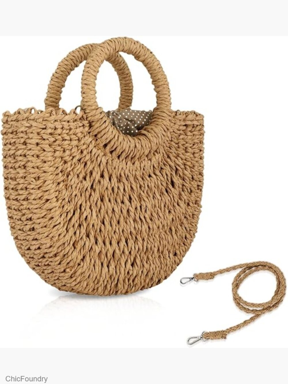 Straw Woven Hobo Bag Crossbody Shoulder Handbag Eco-Friendly